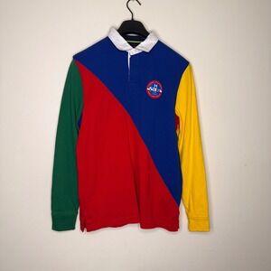 Tommy Hilfiger Colorblock‎ Rugby Shirt Long Sleeve Men Size M Sailing Gear